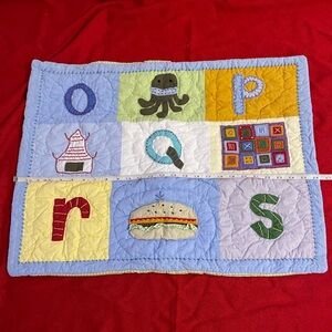 Pottery Barn Kids Quilted Sham Alphabet & Hippo Pillowcase